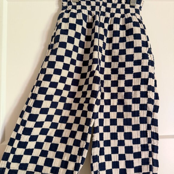 Hanna Andersson | Checkered Print Wide Leg Smocked Cotton Muslin Pant | Size 4T - Picture 5 of 5
